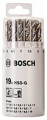 19-delni komplet svedrov za kovino HSS-G, DIN 338, 135° v plastični tubi, 1–10 mm
