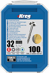 KREG® Nerjaveči (INOX) vijaki (grobi navoj, Maxi-Loc) - 32 mm / 1.25