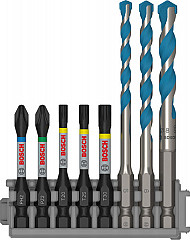 Mešani 8-delni komplet s svedri PRO Impact Set in škatlo Pick and Click, PH2 x 50 mm, PZ2 x 50 mm, T20 x 50 mm, T25 x 50 mm, T30 x 50 mm, MC 5/6/8 x 50 mm