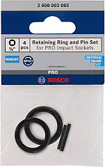 Retaining Ring and Pin Set for PRO Impact Socket, 3/8 palca, 4-delni