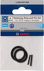 Retaining Ring and Pin Set for PRO Impact Socket, 1/4 palca, 4-delni