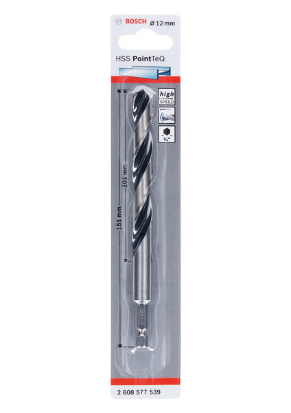 12-mm šestrobi sveder HSS PointTeQ