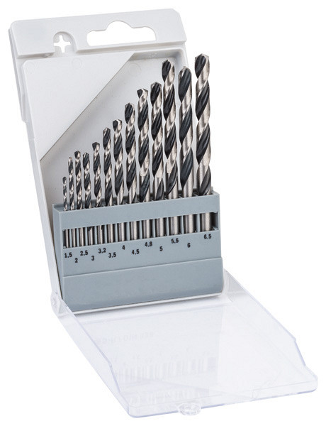 13-delni komplet spiralnih svedrov HSS PointTeQ, 1,5–6,5 mm