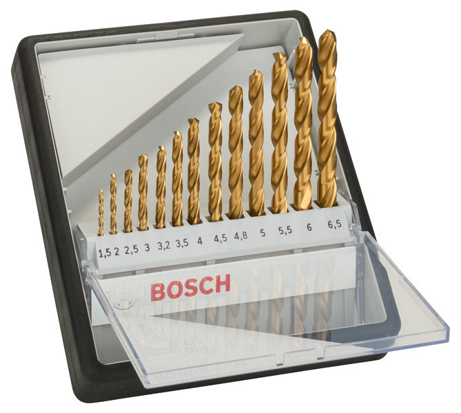 13-delni komplet svedrov za kovino Robust Line HSS-TiN, 135°, 1,5–6,5 mm
