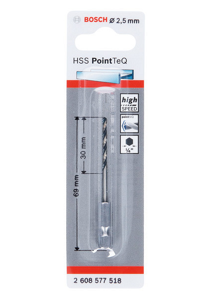 2,5-mm šestrobi sveder HSS PointTeQ