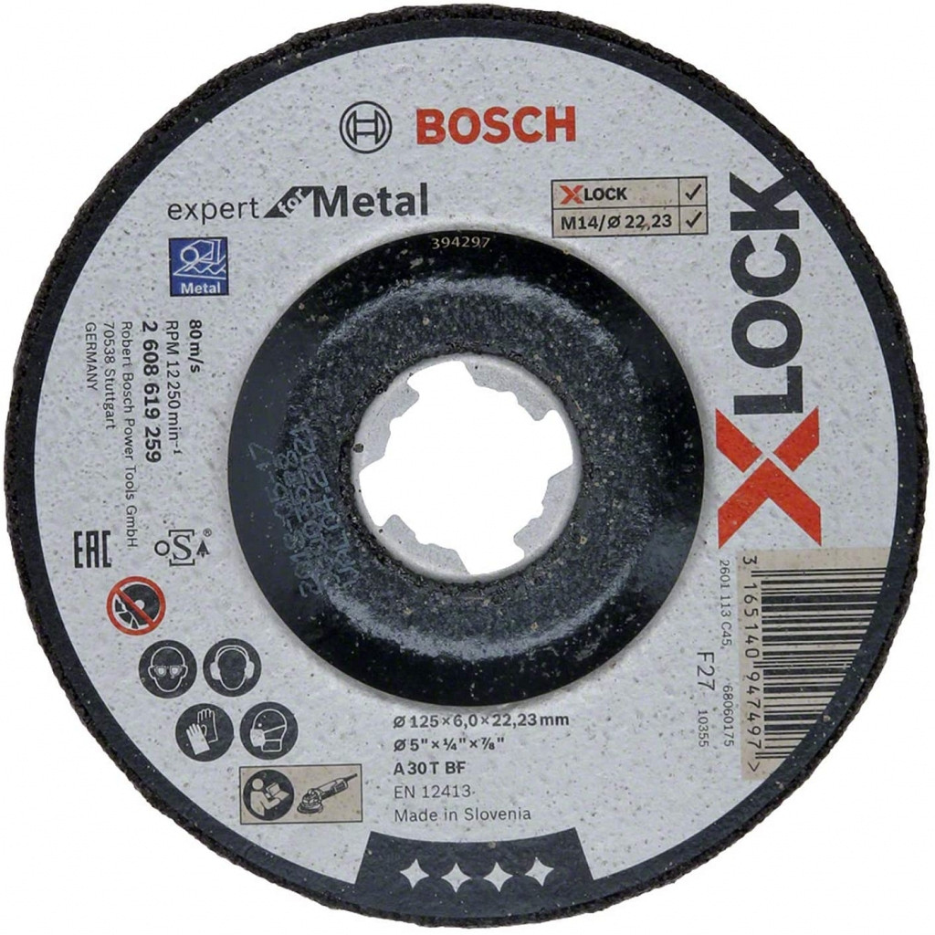 BOSCH X-lock brusilna plošča 125x6