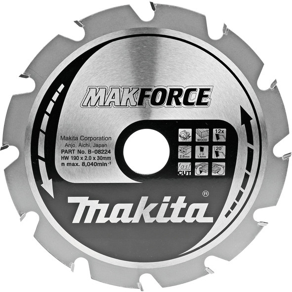 TCT MAKForce žagin list 190 mm (12 zob)