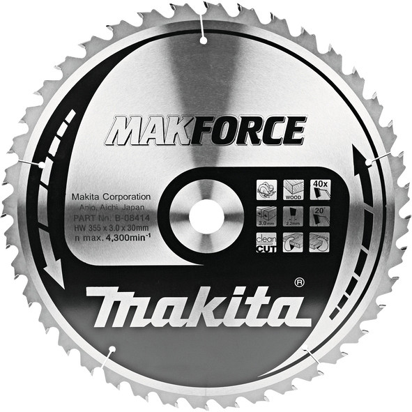 TCT MAKForce žagin list 355 mm (40 zob)