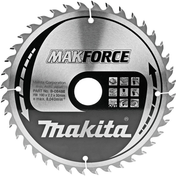 TCT MAKForce žagin list 190 mm (40 zob)