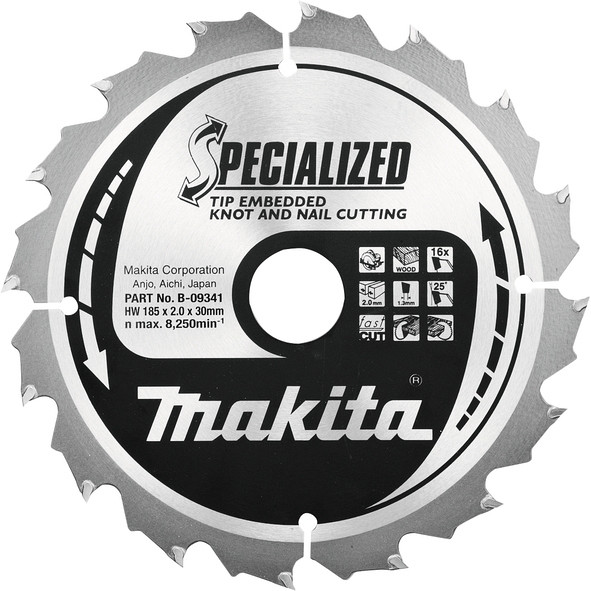 TCT Specialized žagin list - 185 mm (16 zob)