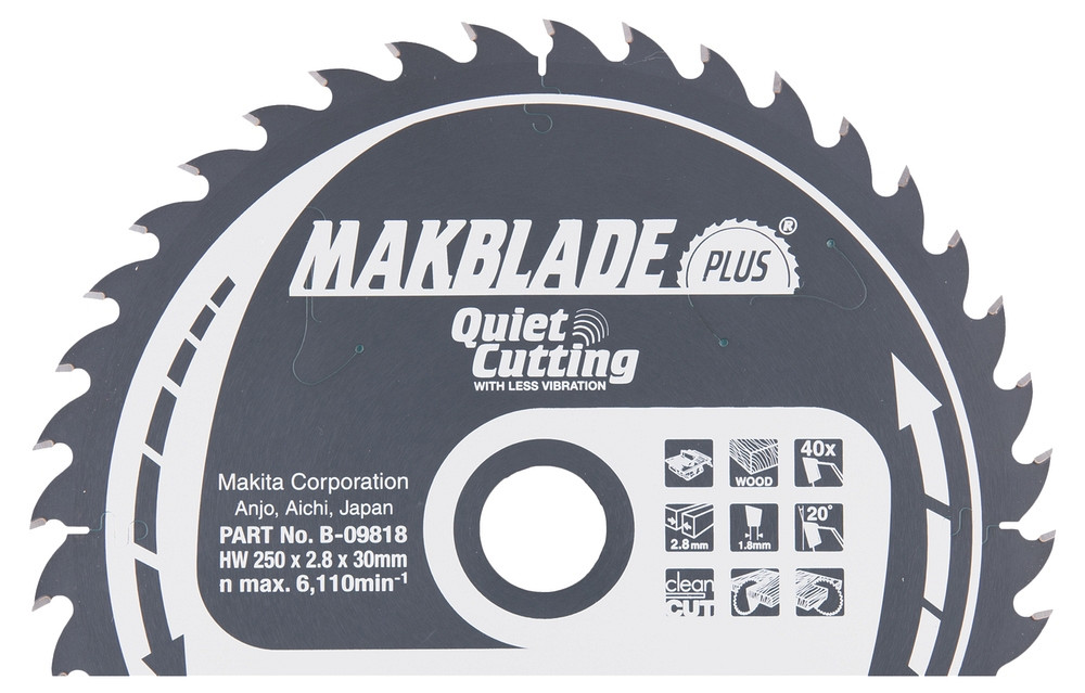 TCT MAKBlade Plus žagin list 250 mm (40 zob)