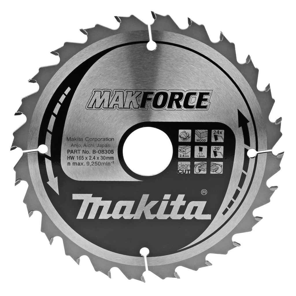 TCT MAKForce žagin list za les 165 mm (24 zob)
