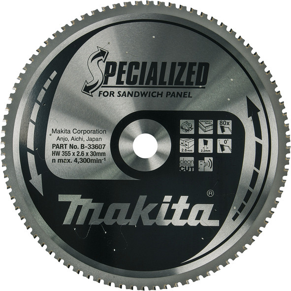 Žagin list TCT Specialized, 355x30x80Z,