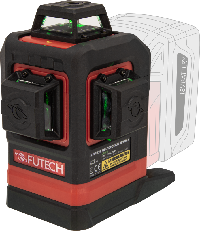 FUTECH Linijski laser Multicross 3D 18VMAX + Makita adapter + 180mm stativ