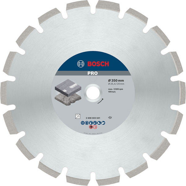 Diamantna plošča PRO Asphalt, 350 x 20/25,4 mm