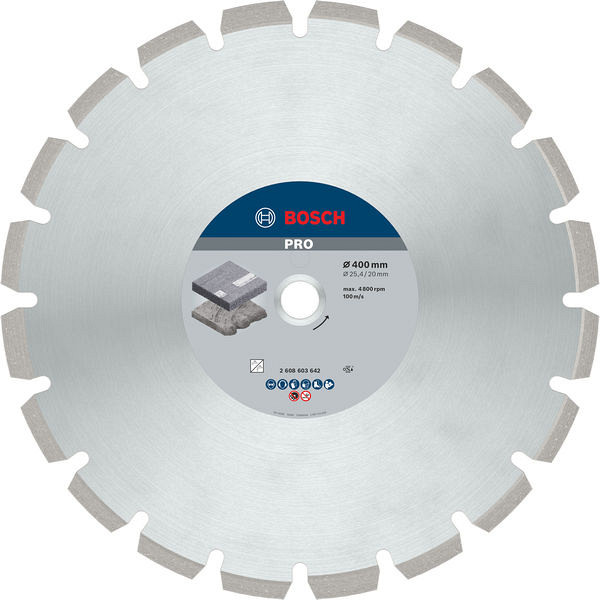 Diamantna plošča PRO Asphalt, 400 x 20/25,4 mm