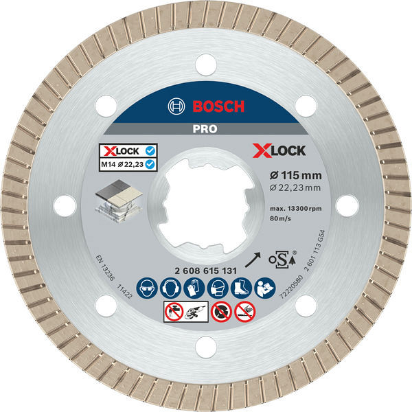 Diamantna plošča PRO Ceramic X-Lock, 115 x 22,23 mm, 22,23 mm