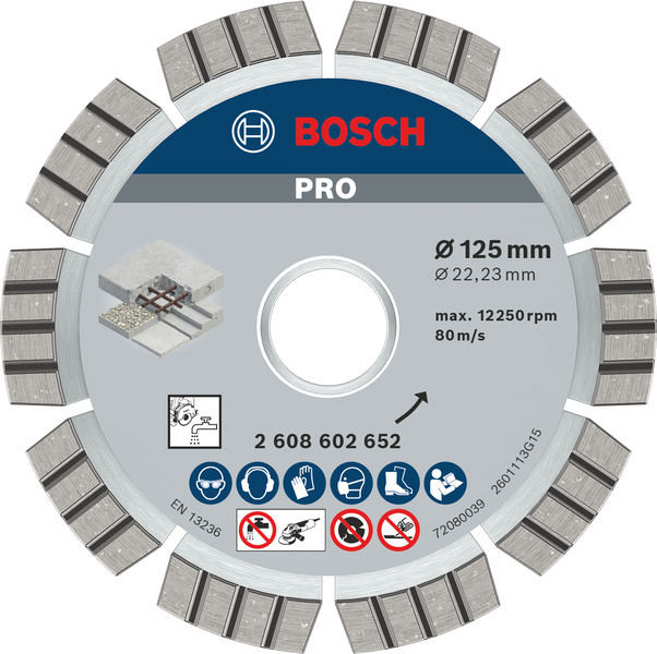 Diamantna plošča PRO Concrete, 125 x 22,23 mm