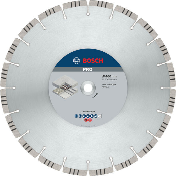 Diamantna plošča PRO Concrete, 400 x 20/25,4 mm