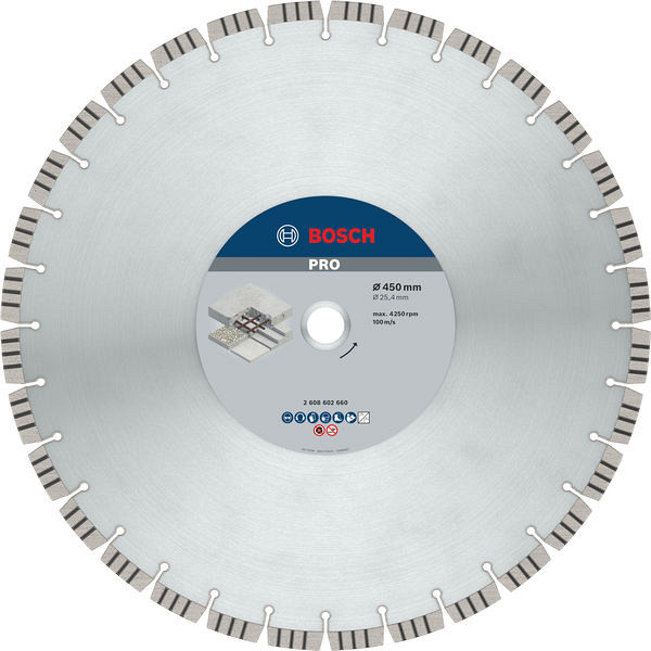 Diamantna plošča PRO Concrete, 450 x 25,4 mm