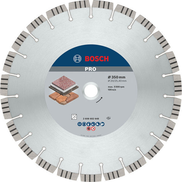 Diamantna plošča PRO Stone, 350 x 20/25,4 mm