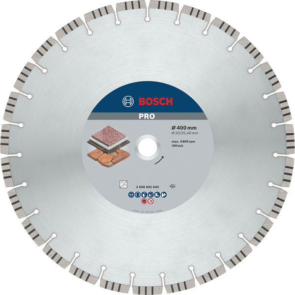 Diamantna plošča PRO Stone, 400 x 20/25,4 mm