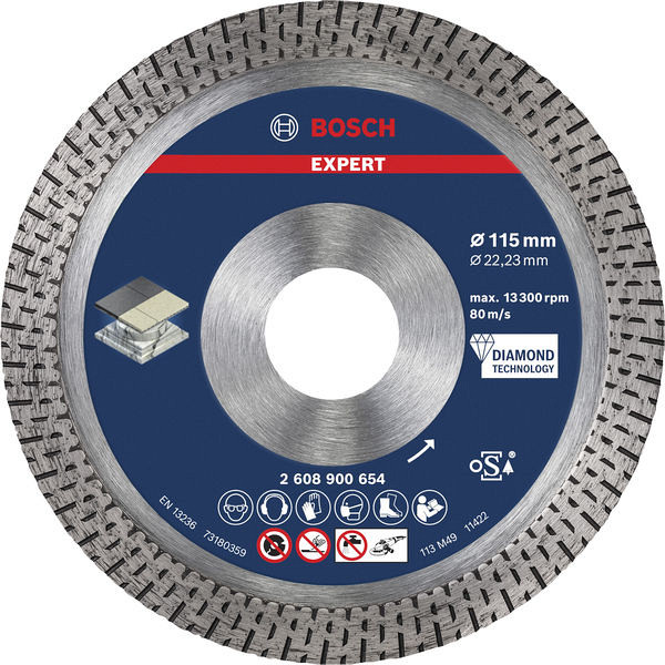 Diamantna rezalna plošča EXPERT HardCeramic, 115 x 22,23 x 1,4 x 10 mm