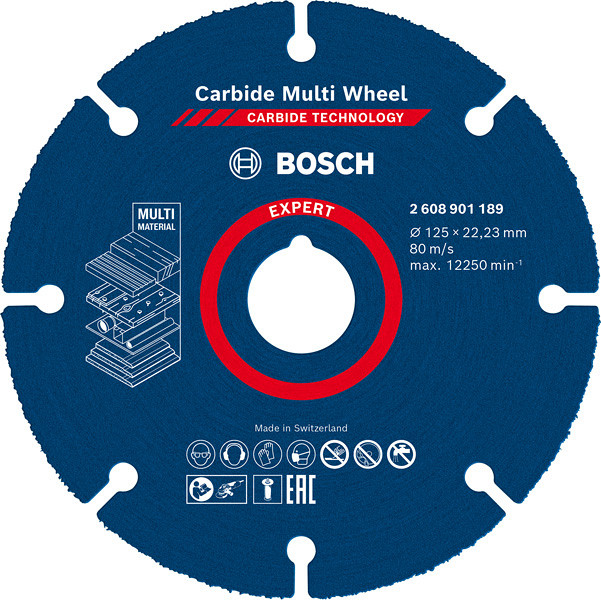 EXPERT Carbide Multi Wheel rezalna plošča, 125 mm, 22,23 mm