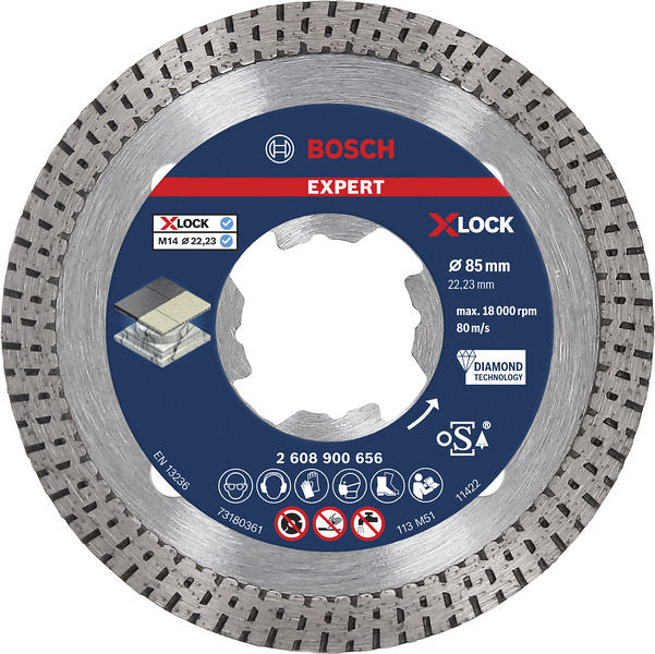 EXPERT HardCeramic X-LOCK diamantna rezalna plošča, 85 x 22,23 x 1,6 x 7 mm
