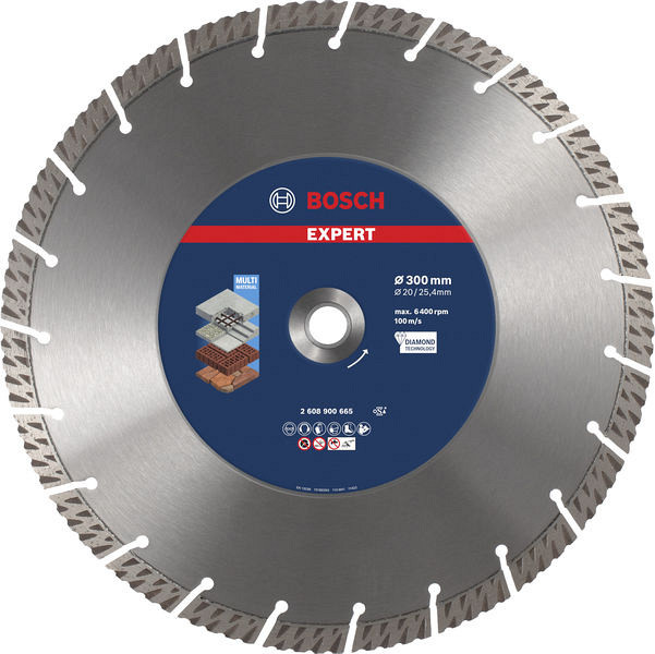 EXPERT MultiMaterial diamantna rezalna plošča, 300 x 20/25,40 x 3 x 15 mm
