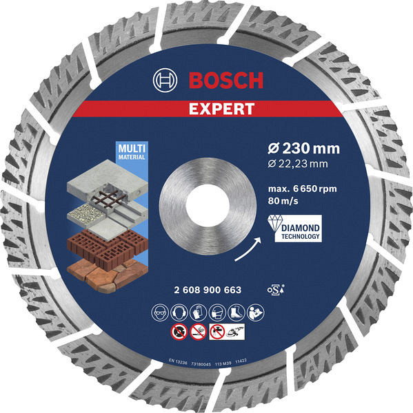 EXPERT MultiMaterial diamantna rezalna plošča, 230 x 22,23 x 2,4 x 15 mm