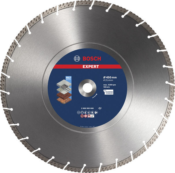 EXPERT MultiMaterial diamantna rezalna plošča, 450 x 25,40 x 3,3 x 12 mm