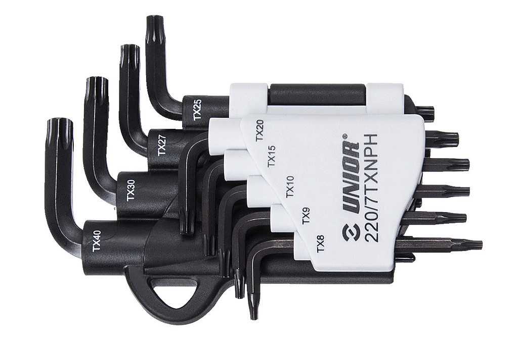 KLJUČI INBUS TX Z LUKNJO NA PVC OBEŠALU Art.220/7TXNPH UNIOR