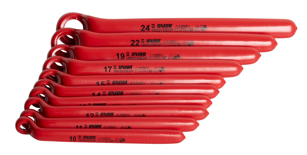 KLJUČI OBROČNI IZOLIRANI V GARNITURI Art.180/2VDEDPCB, enostranski, v kartonu UNIOR