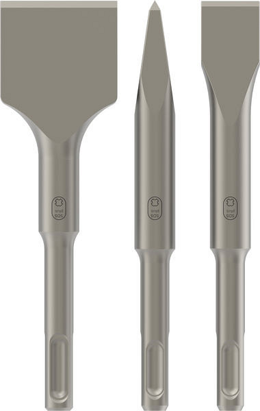 Komplet dlet PRO SDS plus-4C, koničasto 140 mm, ploščato 20 x 140 mm, široko 40 x 140 mm, 3 kosi