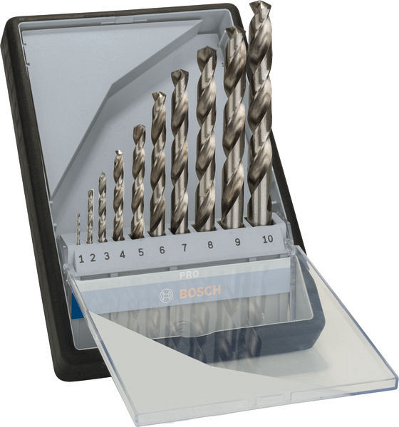 Komplet spiralnih svedrov PRO Metal HSS-G, 10 kosov
