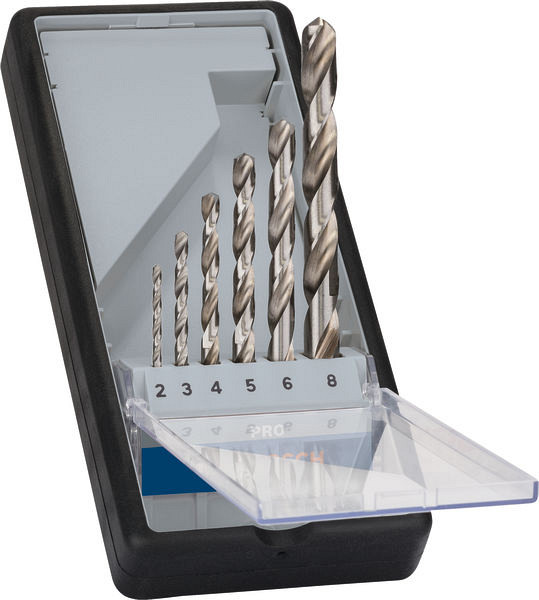 Komplet spiralnih svedrov PRO Metal HSS-G, 6 kosov