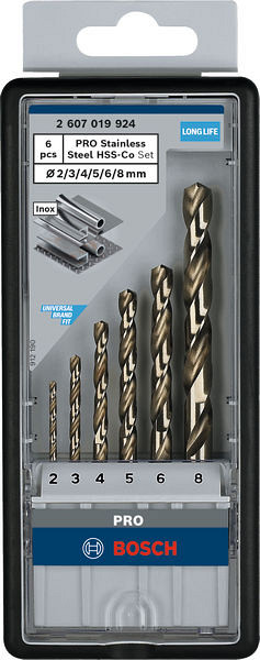 Komplet svedrov PRO Stainless Steel HSS-Co, 6 kosov