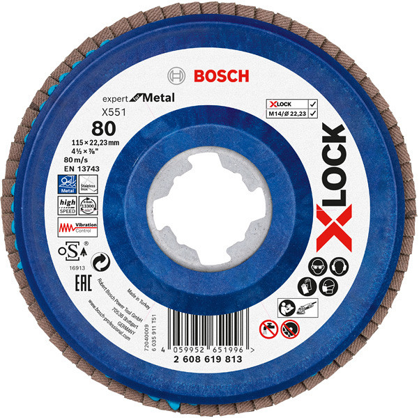 Lamelna brusna plošča X-LOCK X551, Expert for Metal