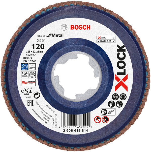 Lamelna brusna plošča X-LOCK X551, Expert for Metal