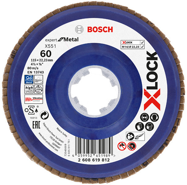 Lamelna brusna plošča X-LOCK X551, Expert for Metal