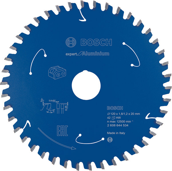 List za krožno žago Expert for Aluminium za akumulatorske žage 120x1,8/1,2x20 T42
