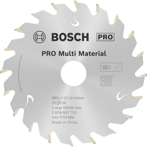 List za krožno žago PRO Multi Material cordless, 85 x 1,5 x 15 mm