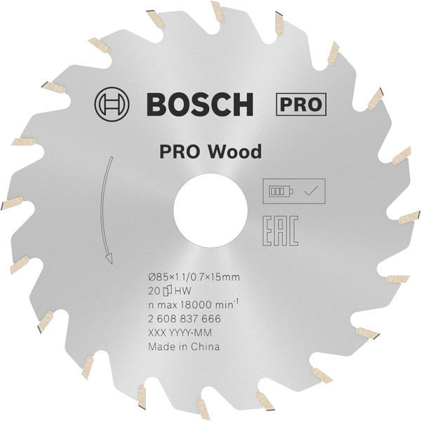 List za krožno žago PRO Wood cordless, 85 x 1,1 x 15 mm