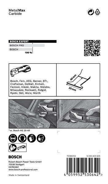 List za večnamenska orodja EXPERT MetalMax AIZ 20 AIT, 40 x 20 mm