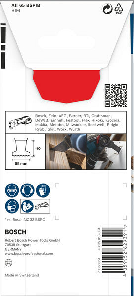 List za večnamensko orodje PRO AII 65 BSPIB, 65 x 40 mm