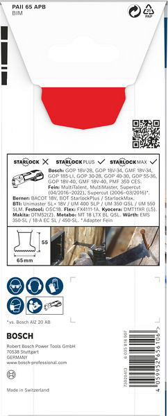 List za večnamensko orodje PRO PAII 65 APB, 65 x 55 mm
