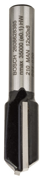 Ravni rezkar, 8 mm, D1 12 mm, L 19,6 mm, G 51 mm