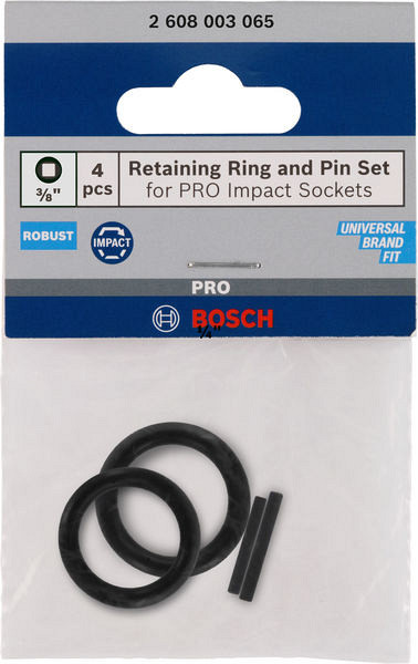 Retaining Ring and Pin Set for PRO Impact Socket, 3/8 palca, 4-delni