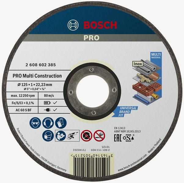 Rezalna plošča PRO Multi Material, 125 x 1 x 22,23 mm